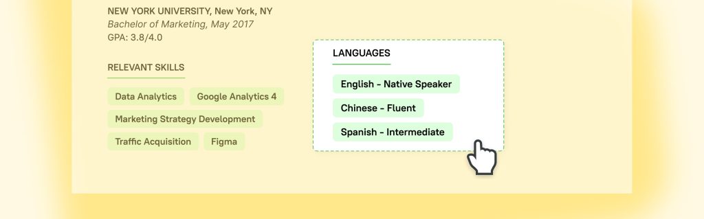 CV Structure: Languages