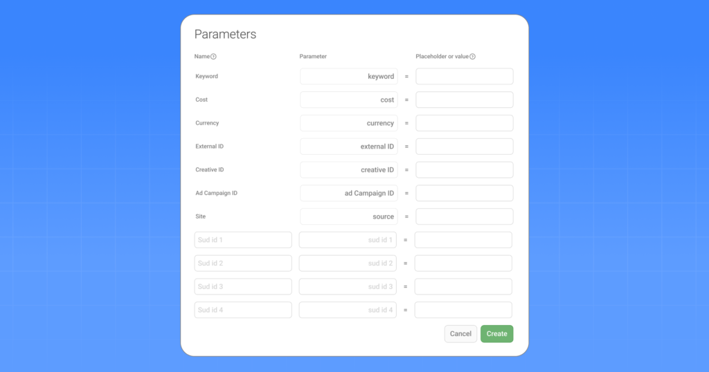 S2S Postback Parameters