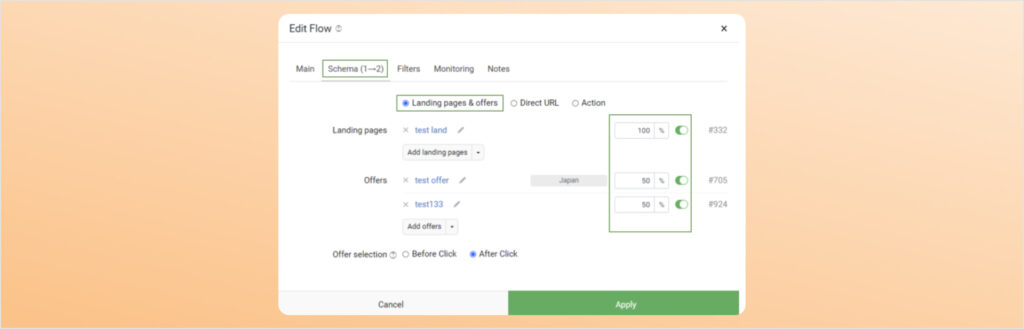 Landing Page A/B Testing in Keitaro Tracker